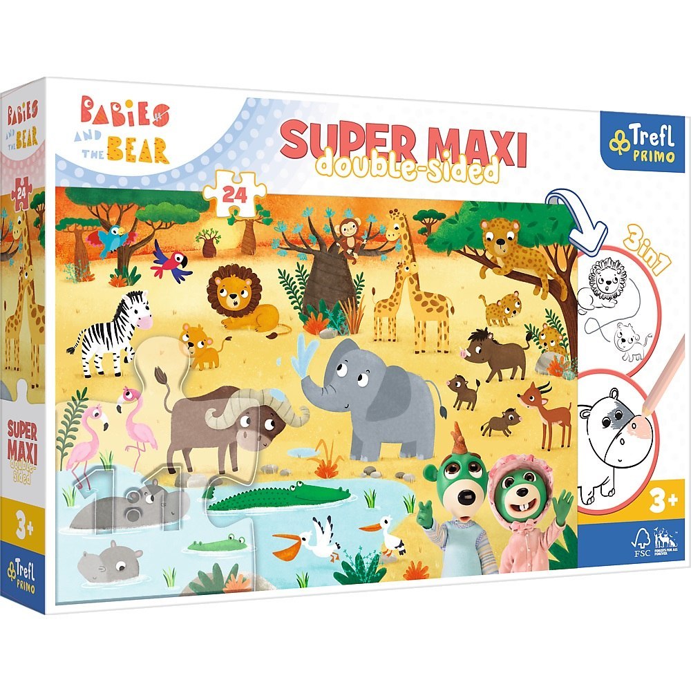 PUZZLE 24 pz. SUPER MAXI BAMBINI IN SAFARI TREFL 41009 TREF TREFL